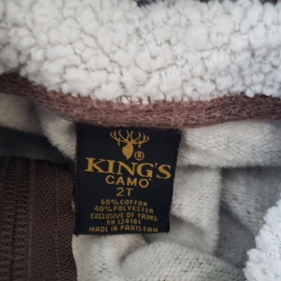 King's Camo Toddler Boy 2T Real Tree Camo Jacket Hooded Full Zip - Picture 3 of 5